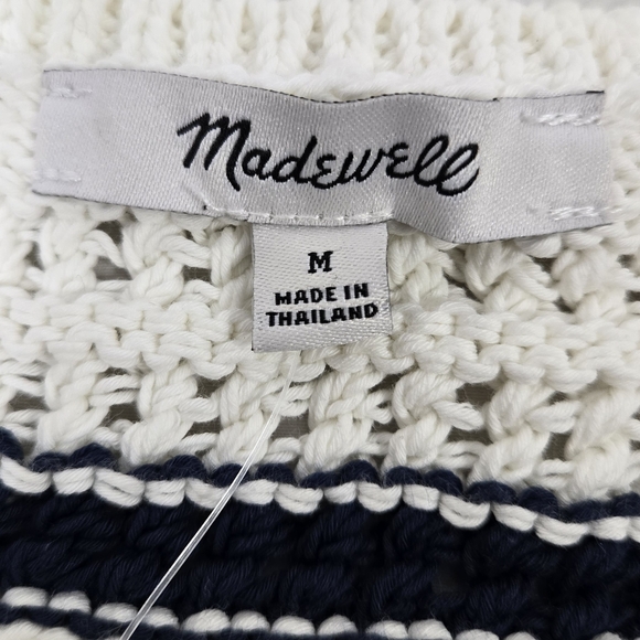 Madewell Knitted Blue & White Cotton Sweater Tank - Picture 4 of 10